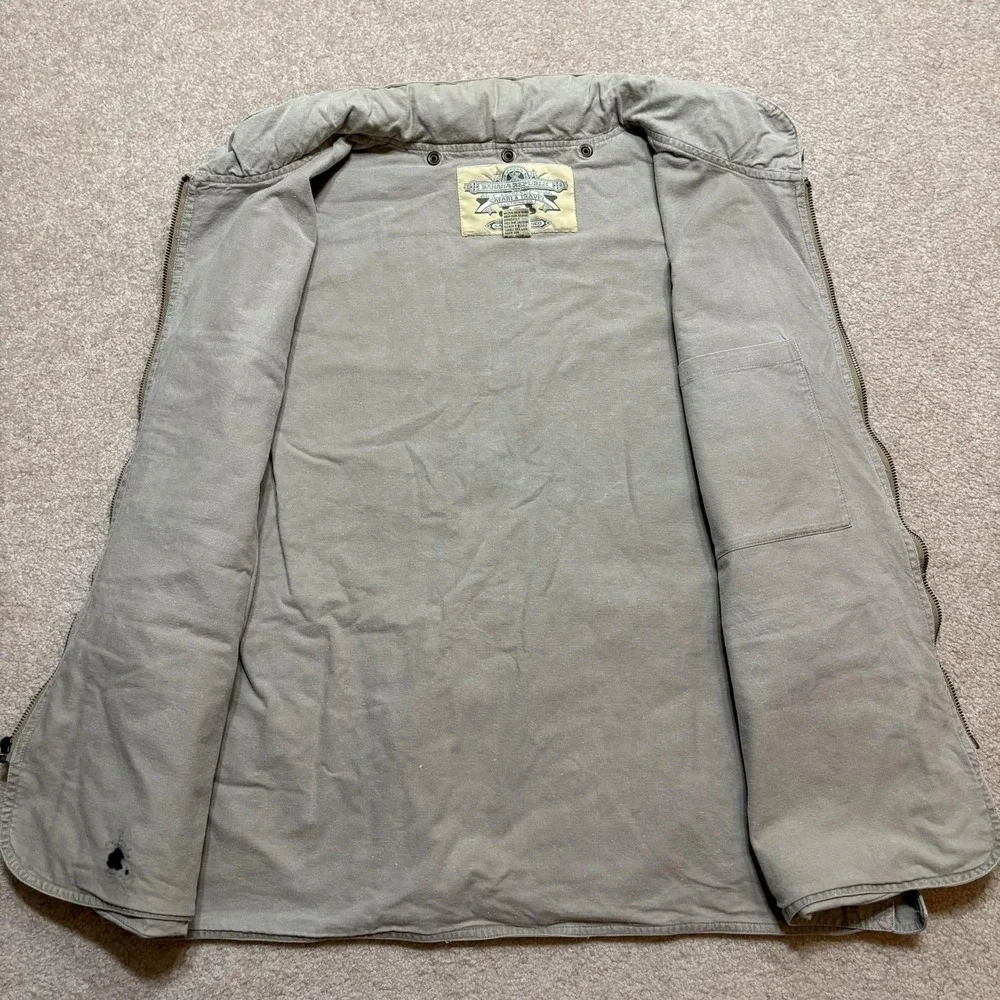 Vtg Banana Republic Safari Vest Mens XL Gray Cotton Utility Outdoor Travel 80s